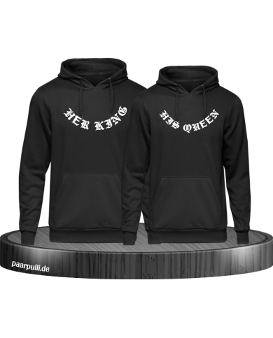 Her King His Queen gebogen Hoodie Her King His Queen gebogen Hoodie