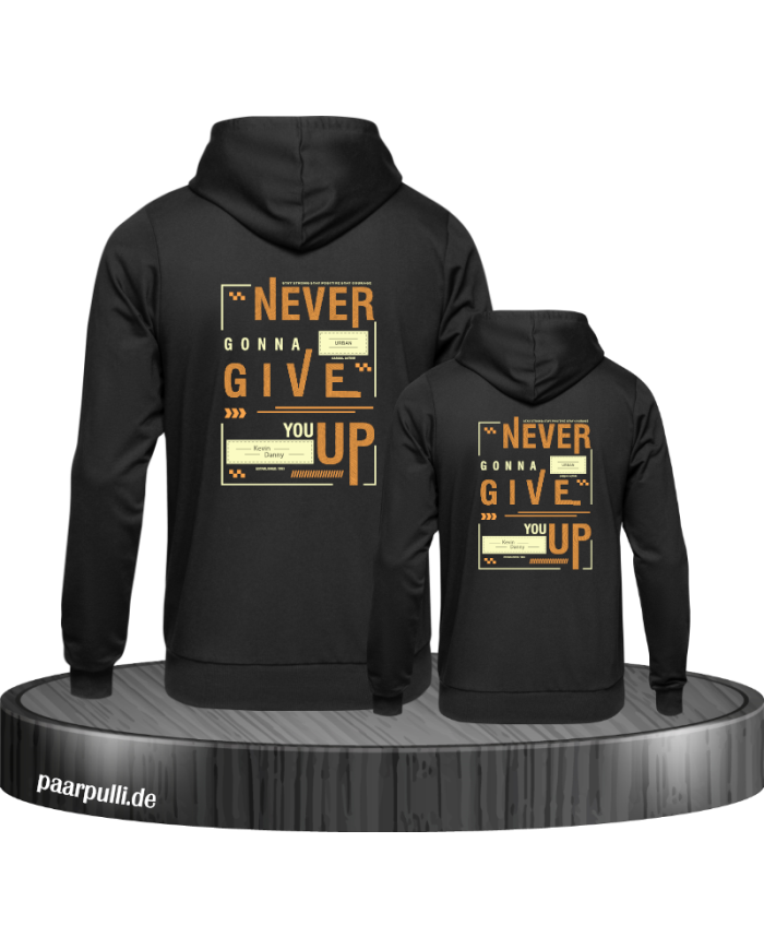 Never gonna give you up Hoodies Vater und Sohn