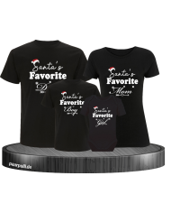 Santas Favorite 4er Familienset T-Shirts mit  Babybody