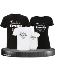 Santas Favorite 4er Familienset T-Shirts mit  Babybody