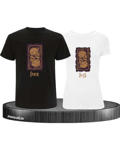 Her Demon His Angel T-Shirt schwarz weiß Her Demon His Angel T-Shirt schwarz weiß
