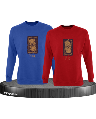 Her Demon His Angel Sweatshirt blau rot Her Demon His Angel Sweatshirt blau rot