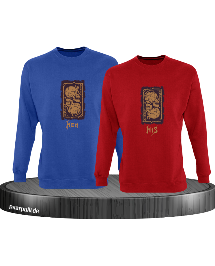Her Demon His Angel Sweatshirt blau rot