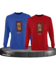 Her Demon His Angel Sweatshirt blau rot