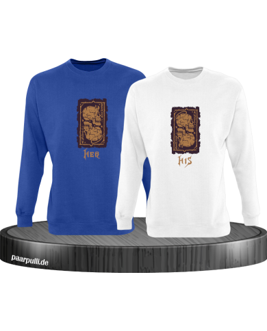 Her Demon His Angel Sweatshirt blau weiß Her Demon His Angel Sweatshirt blau weiß