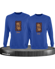 Her Demon His Angel Sweatshirt blau