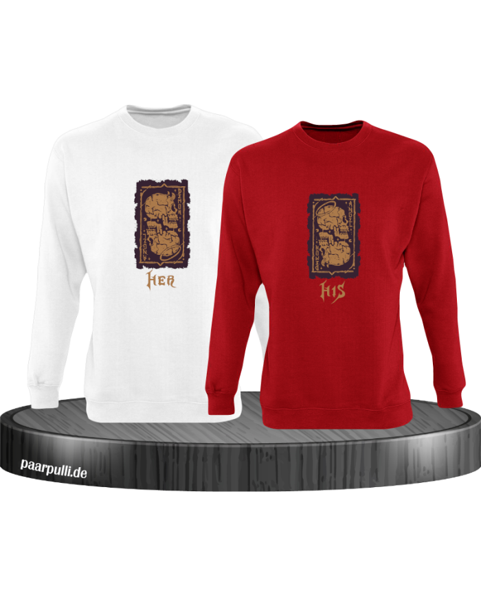 Her Demon His Angel Sweatshirt weiß rot