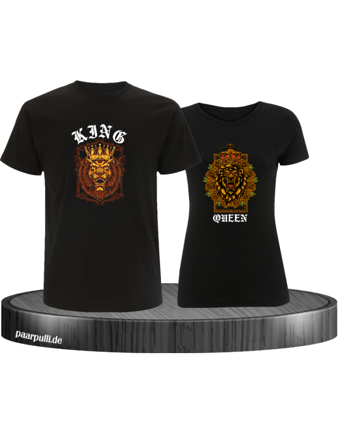 Lion King and Queen mit Wappen T-Shirt