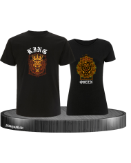 Lion King and Queen mit Wappen T-Shirt