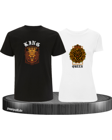 Lion King and Queen mit Wappen T-Shirt Lion King and Queen mit Wappen T-Shirt