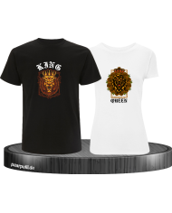 Lion King and Queen mit Wappen T-Shirt