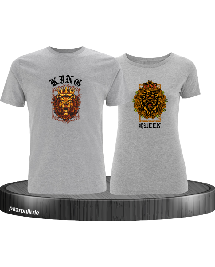 Lion King and Queen mit Wappen T-Shirt