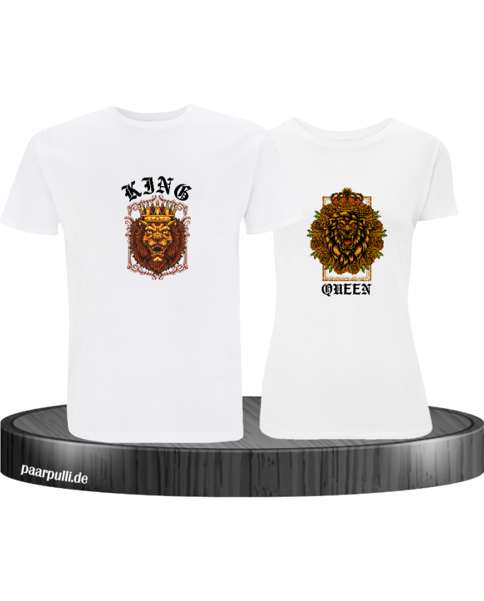 Lion King and Queen mit Wappen T-Shirt