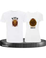 Lion King and Queen mit Wappen T-Shirt