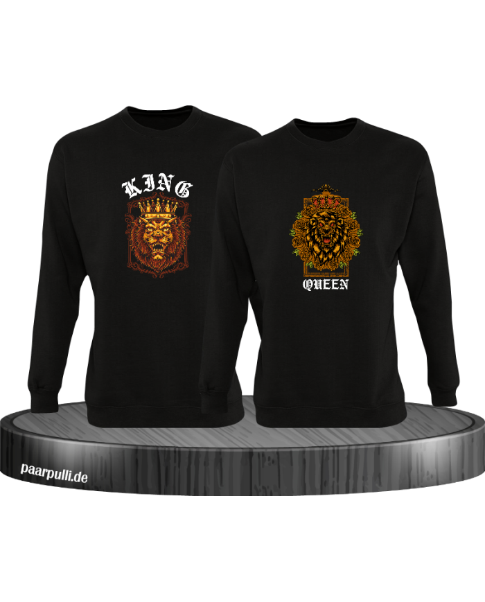 Lion King and Queen mit Wappen Sweatshirt