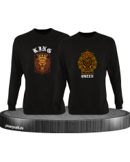 Lion King and Queen mit Wappen Sweatshirt
