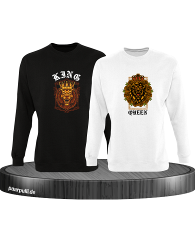 Lion King and Queen mit Wappen Sweatshirt Lion King and Queen mit Wappen Sweatshirt