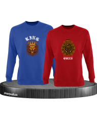 Lion King and Queen mit Wappen Sweatshirt