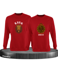 Lion King and Queen mit Wappen Sweatshirt