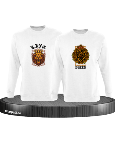 Lion King and Queen mit Wappen Sweatshirt Lion King and Queen mit Wappen Sweatshirt