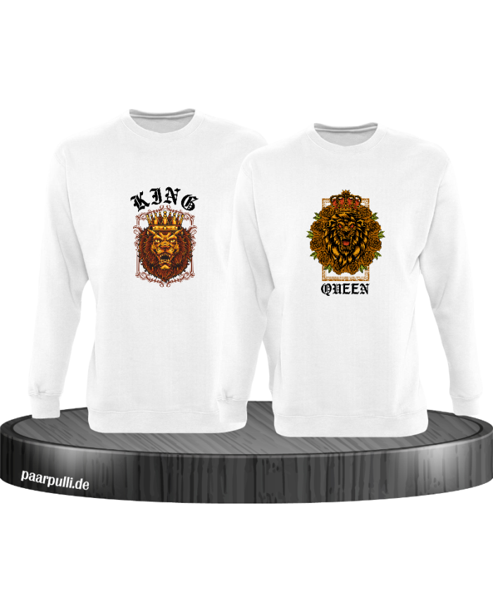 Lion King and Queen mit Wappen Sweatshirt