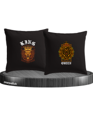 Lion King and Queen mit Wappen Kissenbezüge