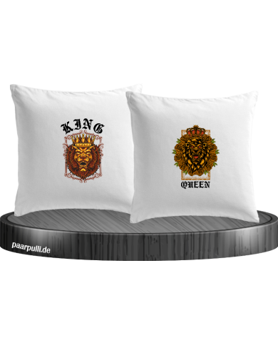 Lion King and Queen mit Wappen Kissenbezüge
