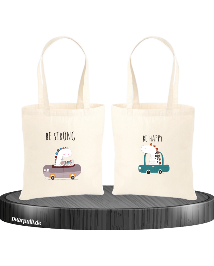 Be Strong Be Happy Jutebeutel