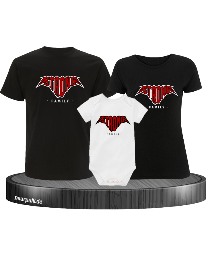 Strong Family 3er Familienset T-Shirts mit  Babybody