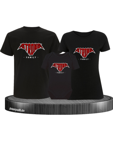 Strong Family 3er Familienset T-Shirts mit  Babybody Strong Family 3er Familienset T-Shirts mit  Babybody