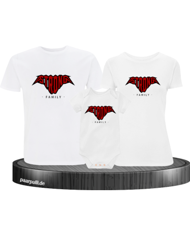 Strong Family 3er Familienset T-Shirts mit  Babybody Strong Family 3er Familienset T-Shirts mit  Babybody