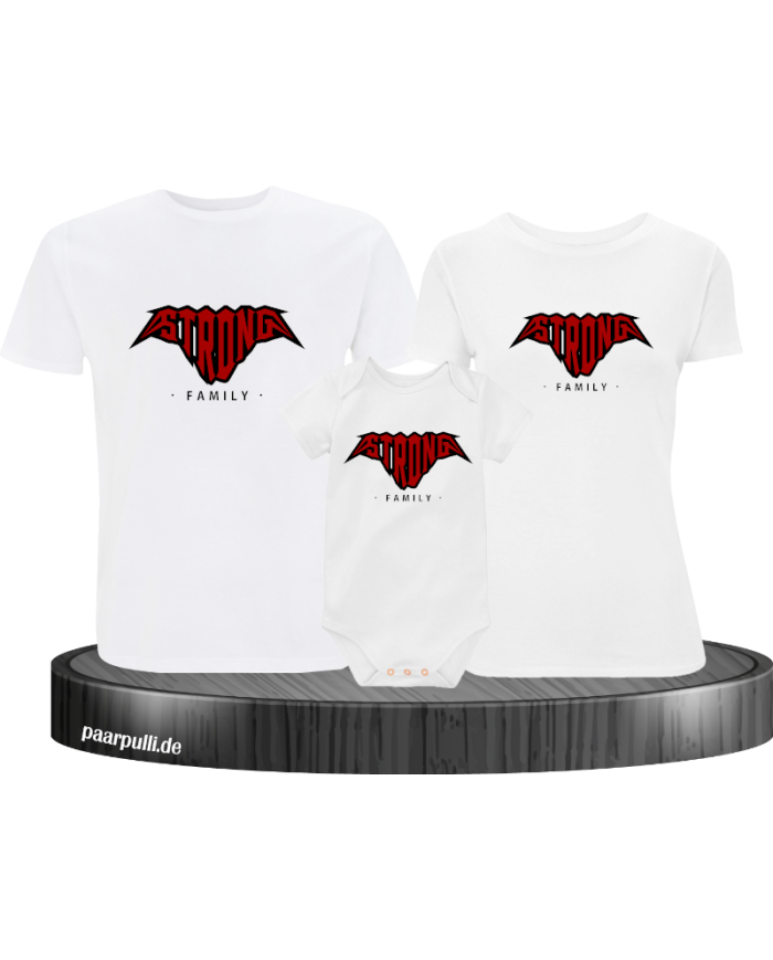 Strong Family 3er Familienset T-Shirts mit  Babybody