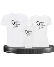Blessed Family 3er Familienset T-Shirts mit  Babybody
