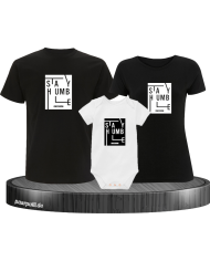 Stay Humble 3er Familienset T-Shirts mit  Babybody