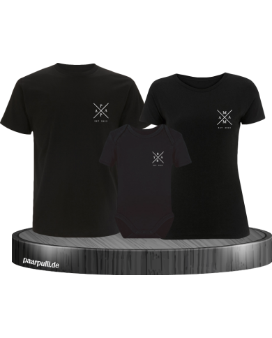 Est Family 3er Familienset T-Shirts mit  Babybody Est Family 3er Familienset T-Shirts mit  Babybody