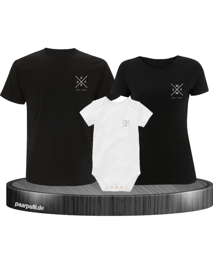 Est Family 3er Familienset T-Shirts mit  Babybody