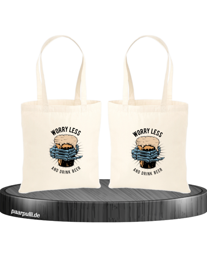 Worry less drink Beer Jutebeutel