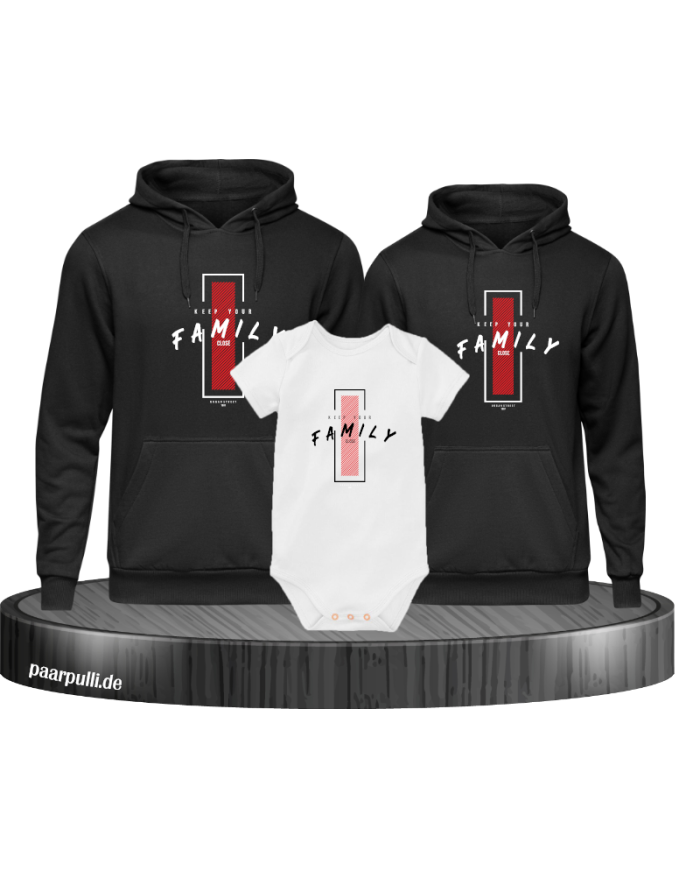 Keep your Family Close Hoodies mit Baby Body