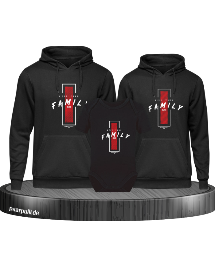 Keep your Family Close Hoodies mit Baby Body
