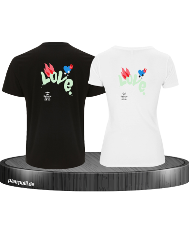 Love Logo mit Flamme und Herz T-Shirt Love Logo mit Flamme und Herz T-Shirt