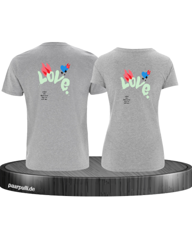 Love Logo mit Flamme und Herz T-Shirt Love Logo mit Flamme und Herz T-Shirt