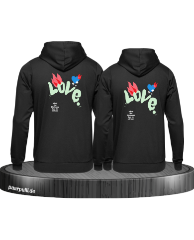 Love Logo mit Flamme und Herz Hoodie Love Logo mit Flamme und Herz Hoodie