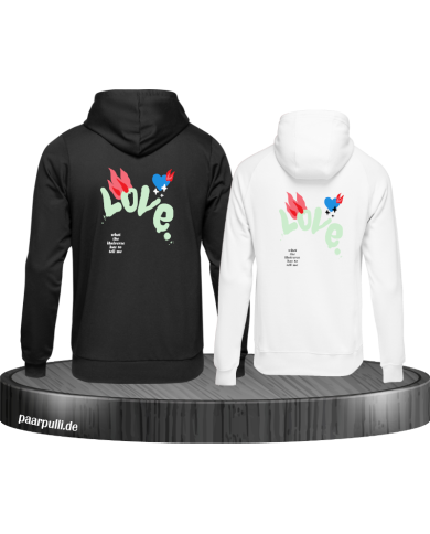 Love Logo mit Flamme und Herz Hoodie Love Logo mit Flamme und Herz Hoodie