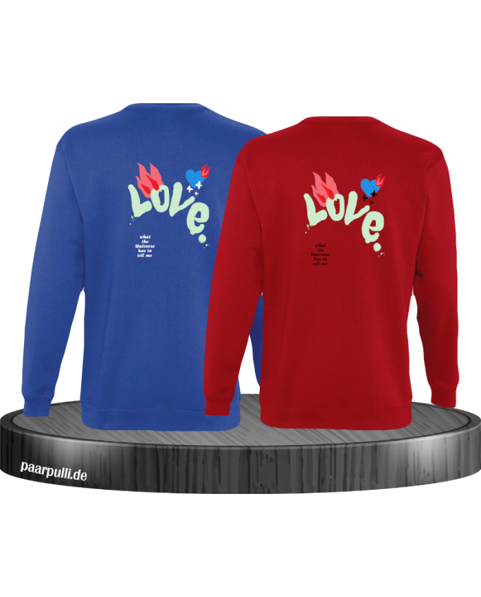 Love Logo mit Flamme und Herz Sweatshirt