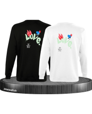Love Logo mit Flamme und Herz Sweatshirt