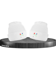 Love Logo mit Flamme und Herz Mützen