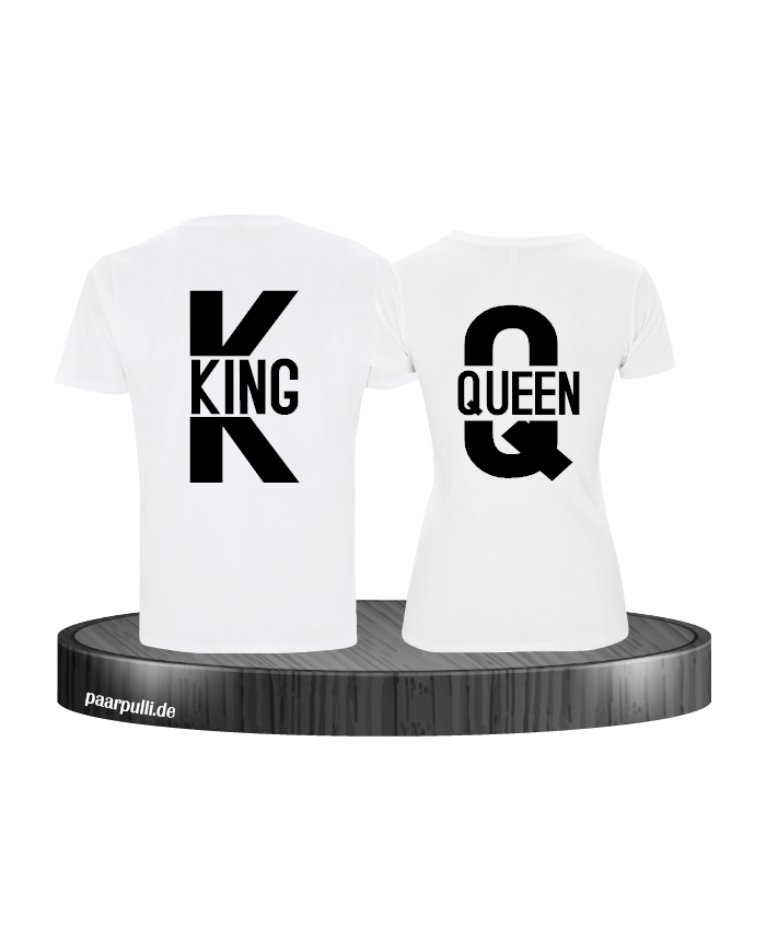 King Queen mit großem K und großem Q in weiß