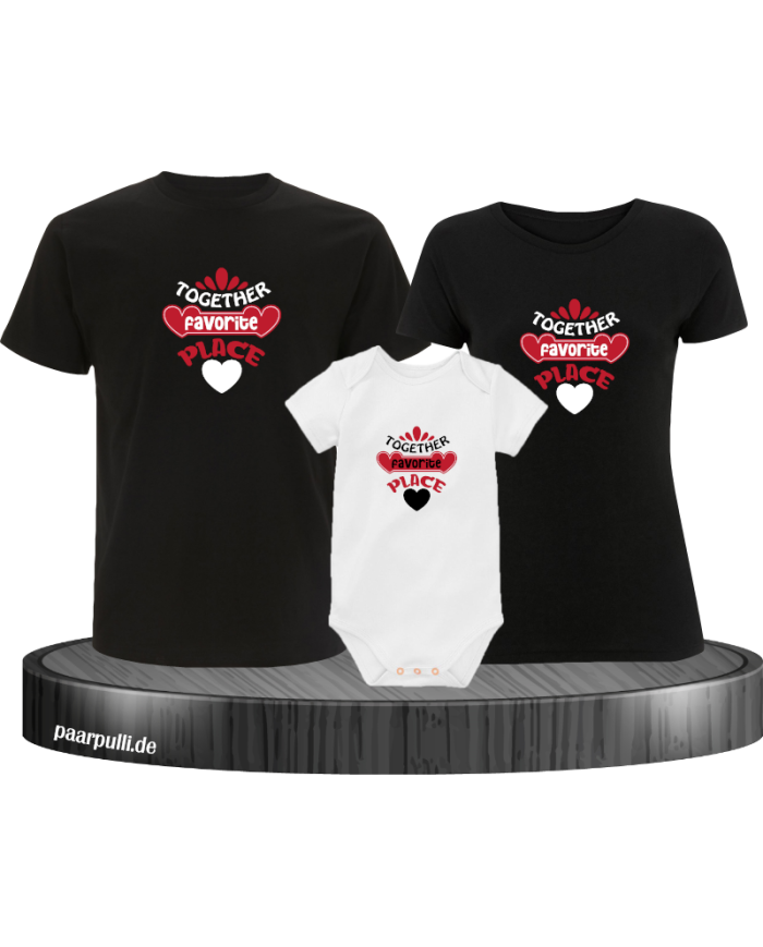 Together Favorite Place 3er Familienset T-Shirts mit  Babybody