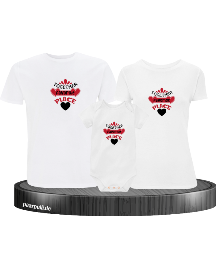 Together Favorite Place 3er Familienset T-Shirts mit  Babybody