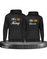Her King His Queen Vorne und Hinten bedruckt Partnerlook